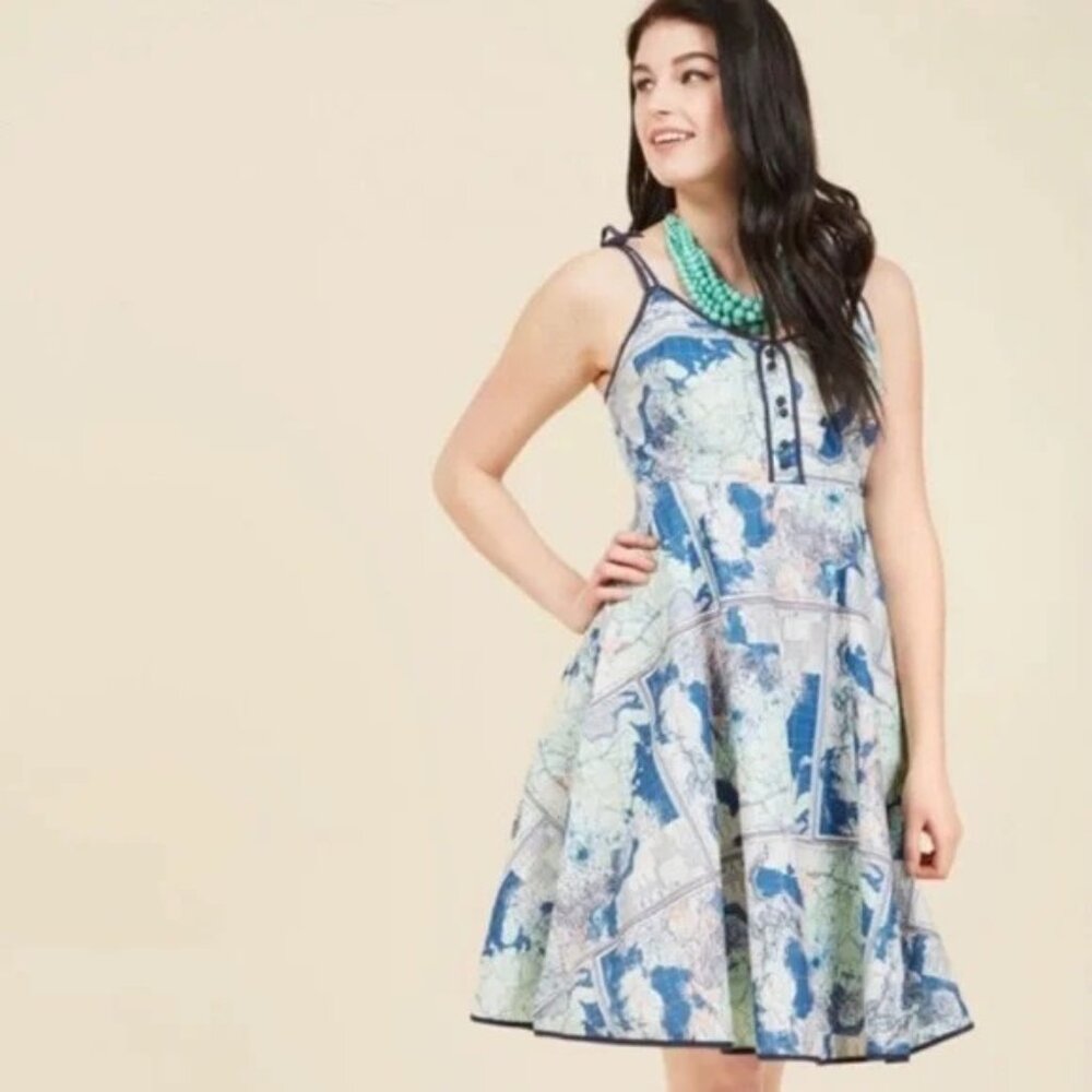 Vintage Modcloth map dress